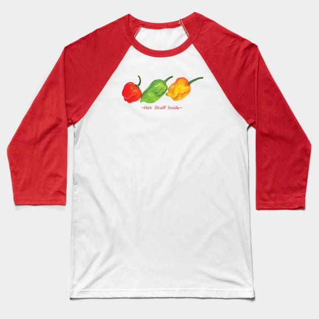 Hot Stuff Dark Baseball T-Shirt by pasnthroo